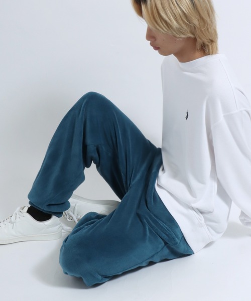 Salong hameu(サロン ハミュー)の「シルキーボアフリースパンツ メンズ レディース/イージーパンツ/ルームウェア(その他パンツ・メンズ・チャコールグレー/ネイビー/ブラック/モカ・M/L/LL)」の4枚目の写真