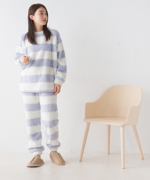 OMNES（オムネス）の「あったかふわシャギーパンツ（その他パンツ・レディース・ホワイト×ブルー/チャコール/ピンク/ネイビー・MEDIUM/LARGE）」の9枚目の写真