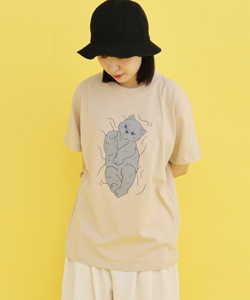 didizizi(ディディジジ)の「子猫プリントTシャツ(Tシャツ/カットソー・レディース・イエロー/ベージュ/グリーン・FREE)」の12枚目の写真