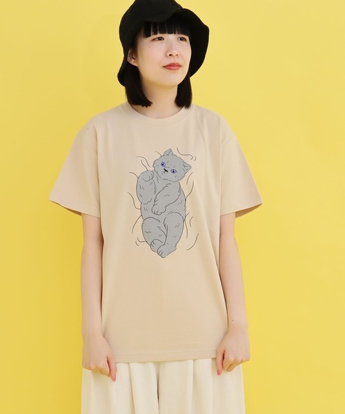didizizi(ディディジジ)の「子猫プリントTシャツ(Tシャツ/カットソー・レディース・イエロー/ベージュ/グリーン・FREE)」の13枚目の写真