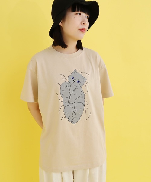 didizizi(ディディジジ)の「子猫プリントTシャツ(Tシャツ/カットソー・レディース・イエロー/ベージュ/グリーン・FREE)」の14枚目の写真