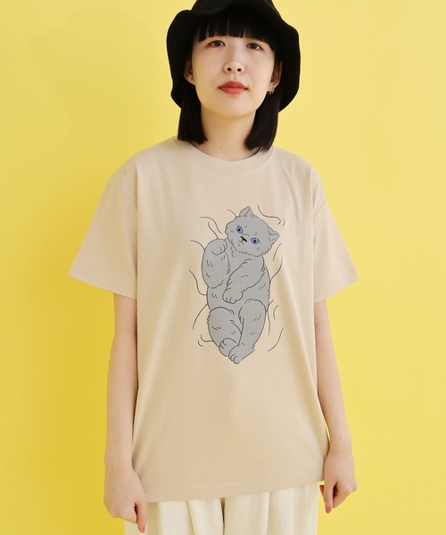 didizizi(ディディジジ)の「子猫プリントTシャツ(Tシャツ/カットソー・レディース・イエロー/ベージュ/グリーン・FREE)」の15枚目の写真