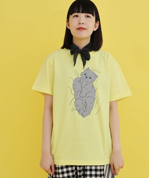 didizizi(ディディジジ)の「子猫プリントTシャツ(Tシャツ/カットソー・レディース・イエロー/ベージュ/グリーン・FREE)」の19枚目の写真