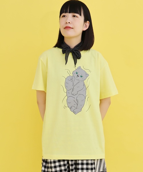 didizizi(ディディジジ)の「子猫プリントTシャツ(Tシャツ/カットソー・レディース・イエロー/ベージュ/グリーン・FREE)」の20枚目の写真