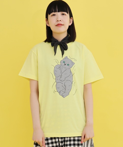 didizizi(ディディジジ)の「子猫プリントTシャツ(Tシャツ/カットソー・レディース・イエロー/ベージュ/グリーン・FREE)」の21枚目の写真