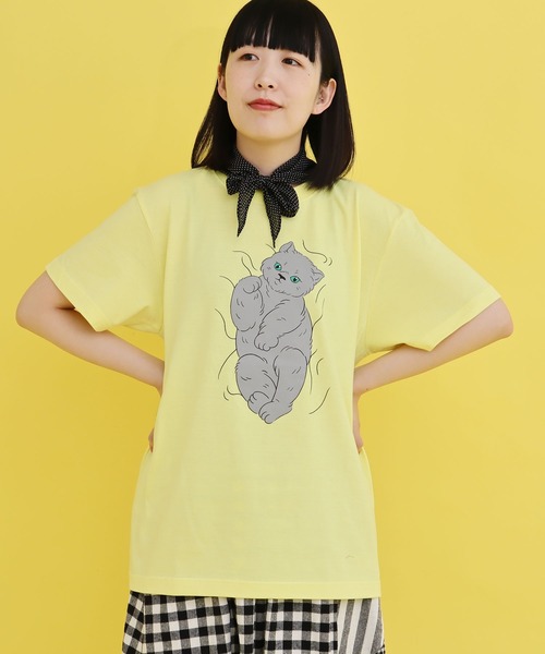didizizi(ディディジジ)の「子猫プリントTシャツ(Tシャツ/カットソー・レディース・イエロー/ベージュ/グリーン・FREE)」の8枚目の写真