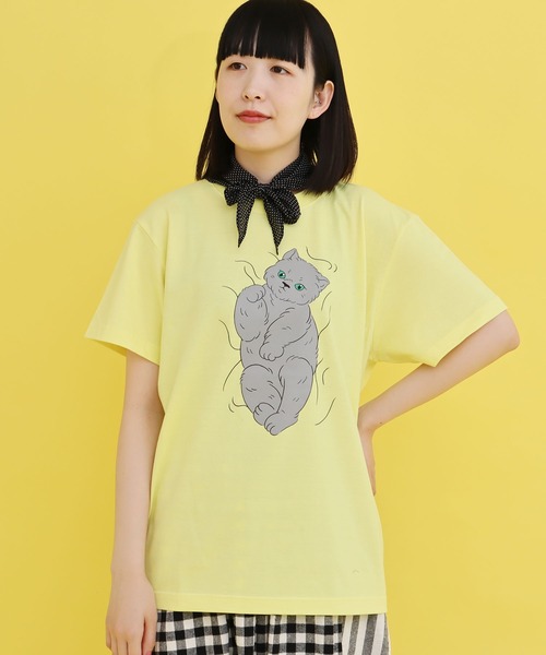 didizizi(ディディジジ)の「子猫プリントTシャツ(Tシャツ/カットソー・レディース・イエロー/ベージュ/グリーン・FREE)」の9枚目の写真