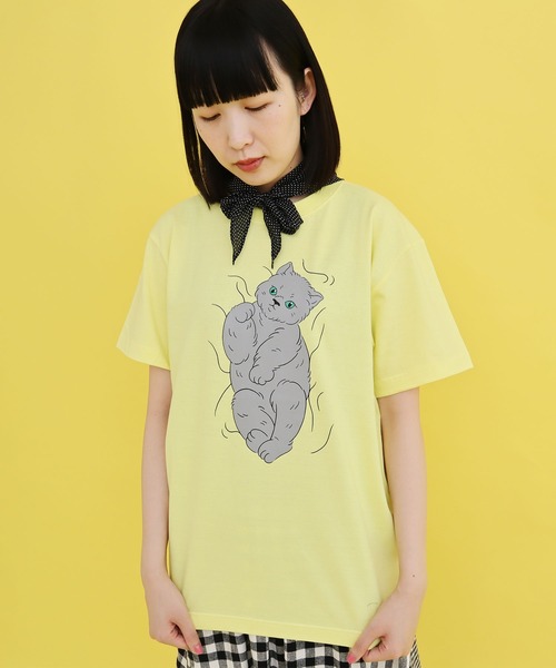 didizizi(ディディジジ)の「子猫プリントTシャツ(Tシャツ/カットソー・レディース・イエロー/ベージュ/グリーン・FREE)」の22枚目の写真