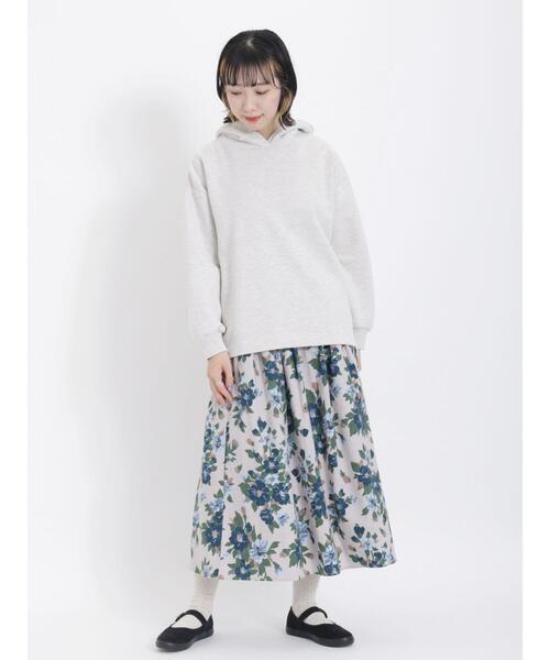 Samansa Mos2(サマンサ モスモス)の「裏起毛コクーンパーカー(Tシャツ/カットソー・レディース・チャコールグレー/グレー/キナリ・F)」の6枚目の写真