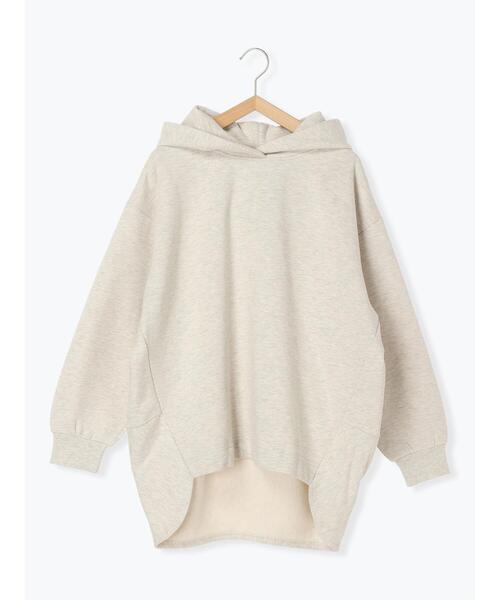 Samansa Mos2(サマンサ モスモス)の「裏起毛コクーンパーカー(Tシャツ/カットソー・レディース・チャコールグレー/グレー/キナリ・F)」の13枚目の写真