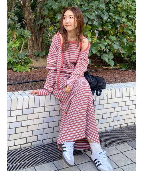 Ungrid（アングリッド）の「【WEB限定】レイヤードテレコキャミワンピース（ワンピース・レディース・グリーン/ブルー/ブラック/レッド・FREE）」の12枚目の写真