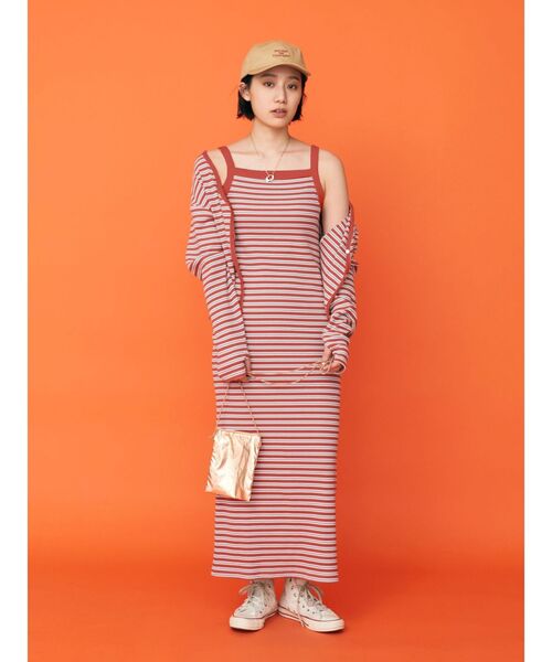 Ungrid（アングリッド）の「【WEB限定】レイヤードテレコキャミワンピース（ワンピース・レディース・グリーン/ブルー/ブラック/レッド・FREE）」の16枚目の写真