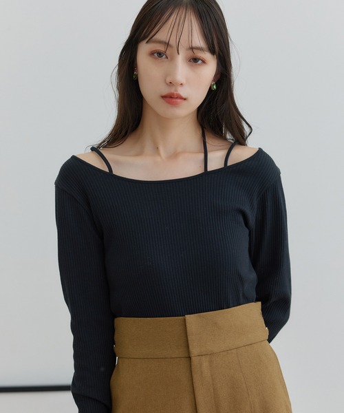 VIS(ビス)の「【2WAY】アシメストラップカットソー(Tシャツ/カットソー・レディース・キナリ/ブラック・FREE)」の8枚目の写真