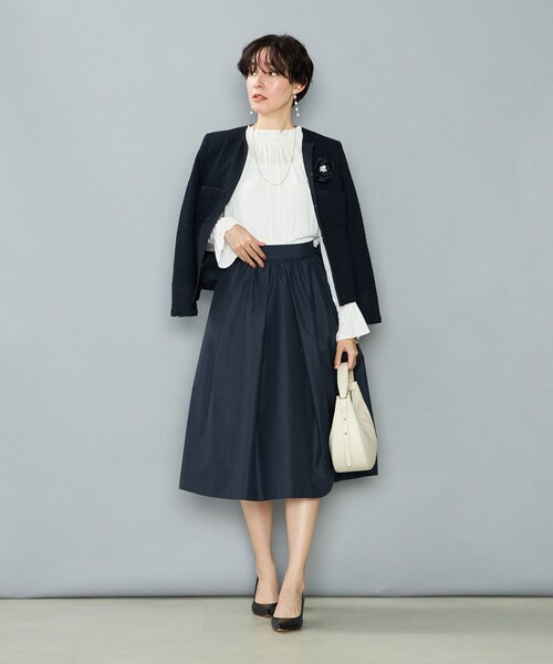 NOLLEY’S（ノーリーズ）の「ウォッシャブルエクセルタフタギャザースカート（スカート・レディース・ネイビー/ベージュ/ブラック・34/36/38）」の8枚目の写真