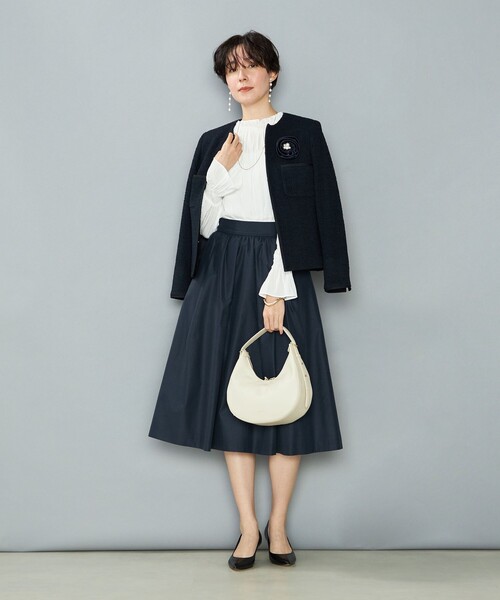 NOLLEY’S（ノーリーズ）の「ウォッシャブルエクセルタフタギャザースカート（スカート・レディース・ネイビー/ベージュ/ブラック・34/36/38）」の13枚目の写真