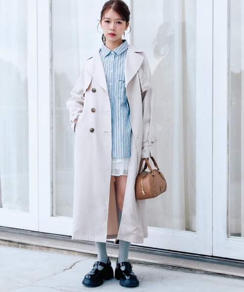 OLIVE des OLIVE（オリーブデオリーブ）の「【S/M/Lサイズ展開】olivebasicトレンチコート（トレンチコート・レディース・ベージュ/ライトベージュ・SMALL/MEDIUM/LARGE）」の16枚目の写真