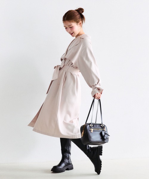 OLIVE des OLIVE（オリーブデオリーブ）の「【S/M/Lサイズ展開】olivebasicトレンチコート（トレンチコート・レディース・ベージュ/ライトベージュ・SMALL/MEDIUM/LARGE）」の21枚目の写真