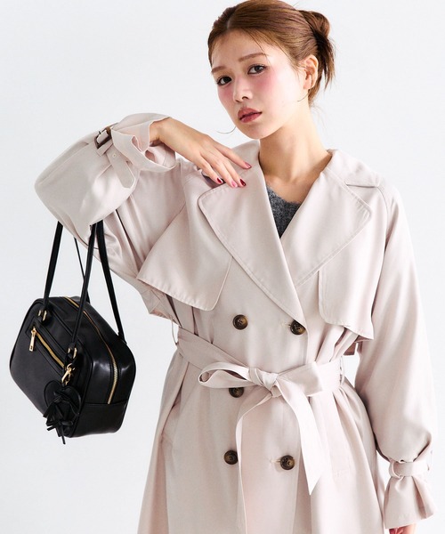 OLIVE des OLIVE（オリーブデオリーブ）の「【S/M/Lサイズ展開】olivebasicトレンチコート（トレンチコート・レディース・ベージュ/ライトベージュ・SMALL/MEDIUM/LARGE）」の22枚目の写真