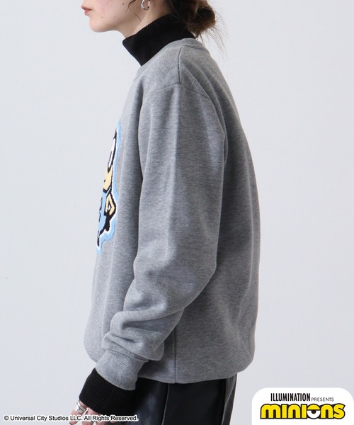 MINIONS（ミニオンズ）の「Minions ミニオンズ/裏起毛 スウェット トレーナー（スウェット・レディース・杢グレー/ネイビー・L/LL/M）」の13枚目の写真