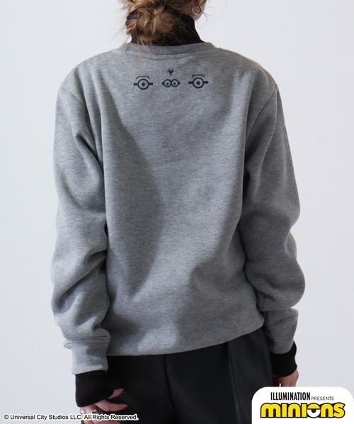 MINIONS（ミニオンズ）の「Minions ミニオンズ/裏起毛 スウェット トレーナー（スウェット・レディース・杢グレー/ネイビー・L/LL/M）」の15枚目の写真
