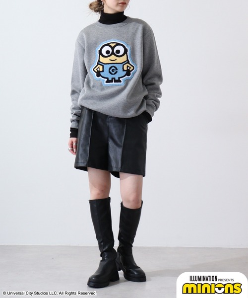 MINIONS（ミニオンズ）の「Minions ミニオンズ/裏起毛 スウェット トレーナー（スウェット・レディース・杢グレー/ネイビー・L/LL/M）」の16枚目の写真