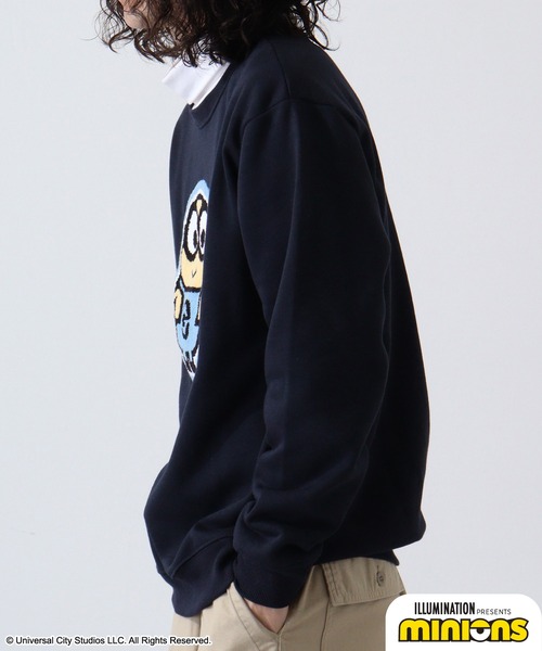 MINIONS（ミニオンズ）の「Minions ミニオンズ/裏起毛 スウェット トレーナー（スウェット・レディース・杢グレー/ネイビー・L/LL/M）」の18枚目の写真