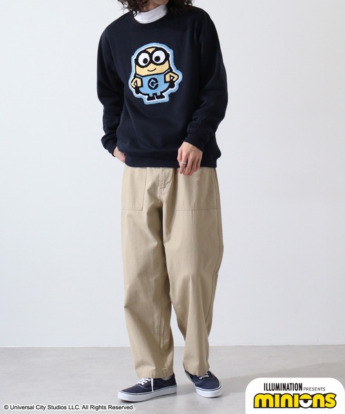 MINIONS（ミニオンズ）の「Minions ミニオンズ/裏起毛 スウェット トレーナー（スウェット・レディース・杢グレー/ネイビー・L/LL/M）」の21枚目の写真