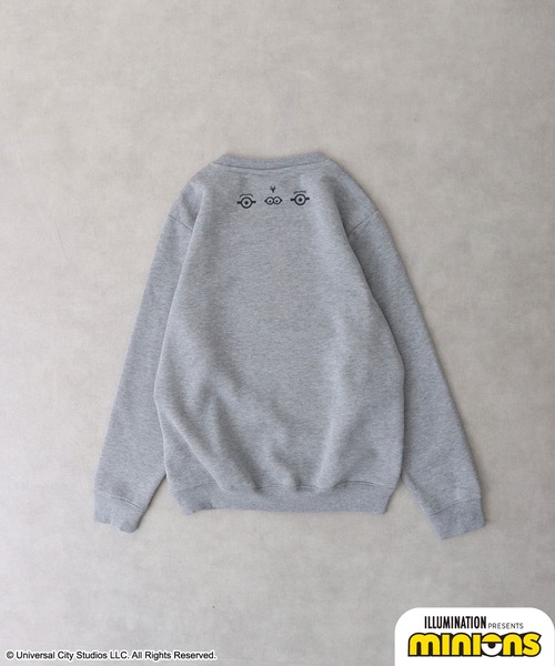 MINIONS（ミニオンズ）の「Minions ミニオンズ/裏起毛 スウェット トレーナー（スウェット・レディース・杢グレー/ネイビー・L/LL/M）」の6枚目の写真