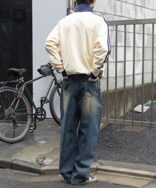 3.3 Field Trip （3.3フィールドトリップ）の「3.3 Field Trip／stripeジャージ 2996294（パーカー・メンズ・アイボリー/ダークブラウン/ライトグリーン・FREE）」の5枚目の写真