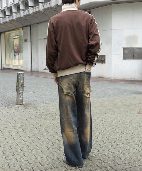 3.3 Field Trip （3.3フィールドトリップ）の「3.3 Field Trip／stripeジャージ 2996294（パーカー・メンズ・アイボリー/ダークブラウン/ライトグリーン・FREE）」の10枚目の写真