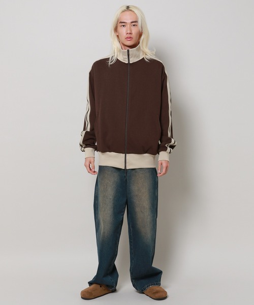 3.3 Field Trip （3.3フィールドトリップ）の「3.3 Field Trip／stripeジャージ 2996294（パーカー・メンズ・アイボリー/ダークブラウン/ライトグリーン・FREE）」の17枚目の写真