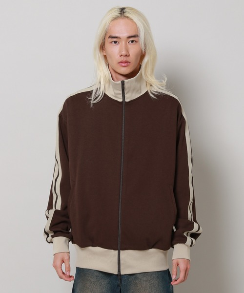 3.3 Field Trip （3.3フィールドトリップ）の「3.3 Field Trip／stripeジャージ 2996294（パーカー・メンズ・アイボリー/ダークブラウン/ライトグリーン・FREE）」の18枚目の写真