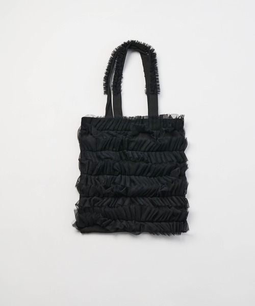 Carmelo（カーメロ）の「チュールトートバッグ / Frill tote bag（トートバッグ・レディース・ホワイト/ブラック・FREE）」の20枚目の写真