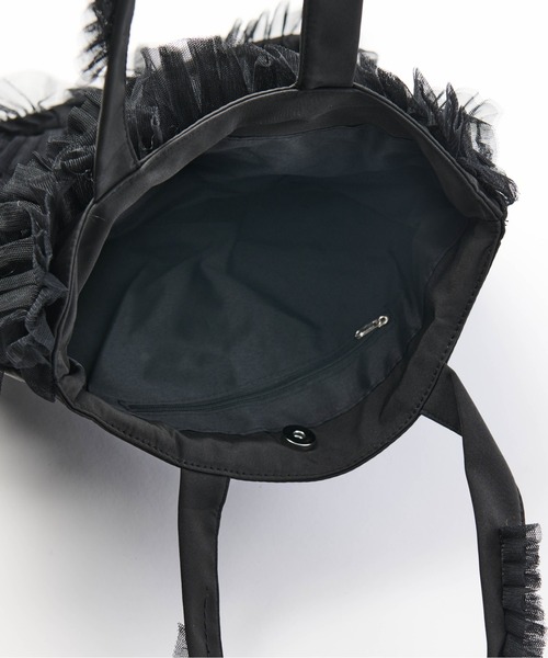 Carmelo（カーメロ）の「チュールトートバッグ / Frill tote bag（トートバッグ・レディース・ホワイト/ブラック・FREE）」の21枚目の写真