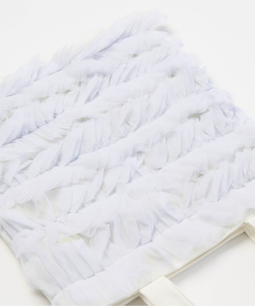 Carmelo（カーメロ）の「チュールトートバッグ / Frill tote bag（トートバッグ・レディース・ホワイト/ブラック・FREE）」の14枚目の写真