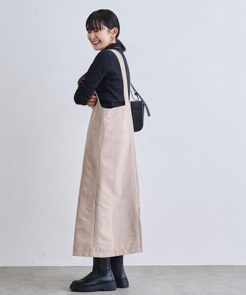 coen（コーエン）の「フェイクスウェードジャンスカ（ジャンパースカート・レディース・ベージュ/ダークグレー・M/L）」の19枚目の写真