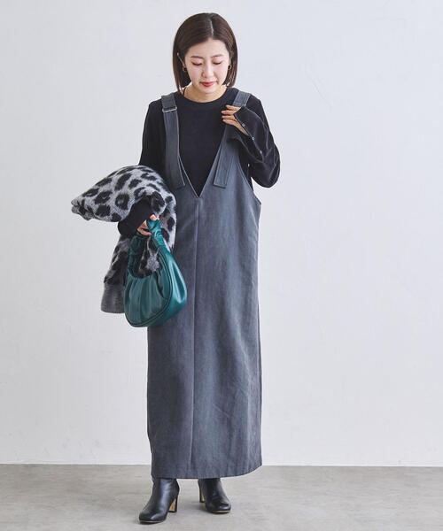 coen（コーエン）の「フェイクスウェードジャンスカ（ジャンパースカート・レディース・ベージュ/ダークグレー・M/L）」の18枚目の写真