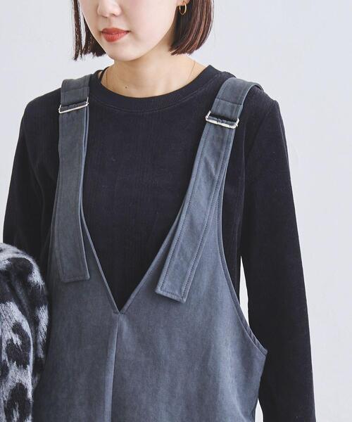 coen（コーエン）の「フェイクスウェードジャンスカ（ジャンパースカート・レディース・ベージュ/ダークグレー・M/L）」の14枚目の写真