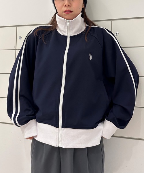 U.S. POLO ASSN.（ユーエスポロアッスン）の「RANAN/solleim別注【U.S.POLO ASSN.】トラックジャケット（ジャージ・レディース・ベージュ/ネイビー/アイボリー・S/M）」の11枚目の写真