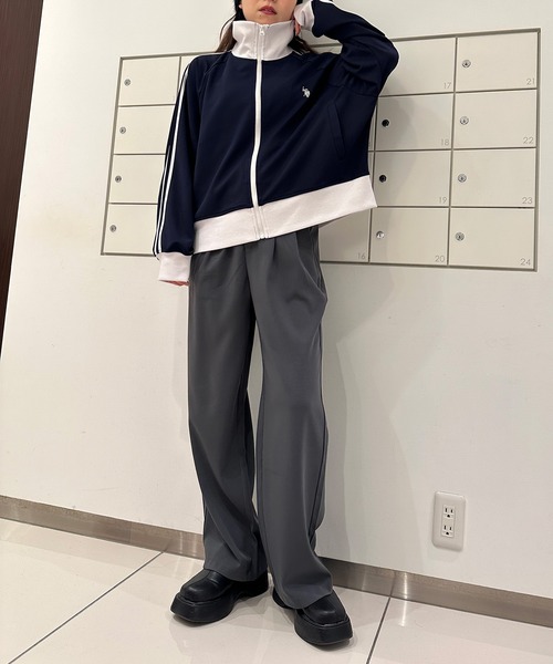 U.S. POLO ASSN.（ユーエスポロアッスン）の「RANAN/solleim別注【U.S.POLO ASSN.】トラックジャケット（ジャージ・レディース・ベージュ/ネイビー/アイボリー・S/M）」の21枚目の写真