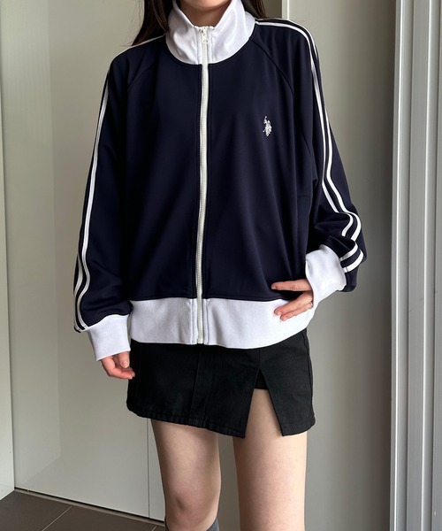 U.S. POLO ASSN.（ユーエスポロアッスン）の「RANAN/solleim別注【U.S.POLO ASSN.】トラックジャケット（ジャージ・レディース・ベージュ/ネイビー/アイボリー・S/M）」の6枚目の写真