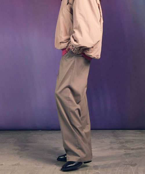 【epa】twill wide pants ツイルワイドパンツS ベージュ 予約]ジップタックワイドパンツ/ベージュ – Lumier