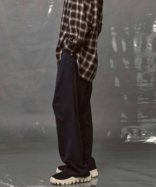 UNISEX》Wool Mix Prime Wide One-Tuck Wide Pants/ウール