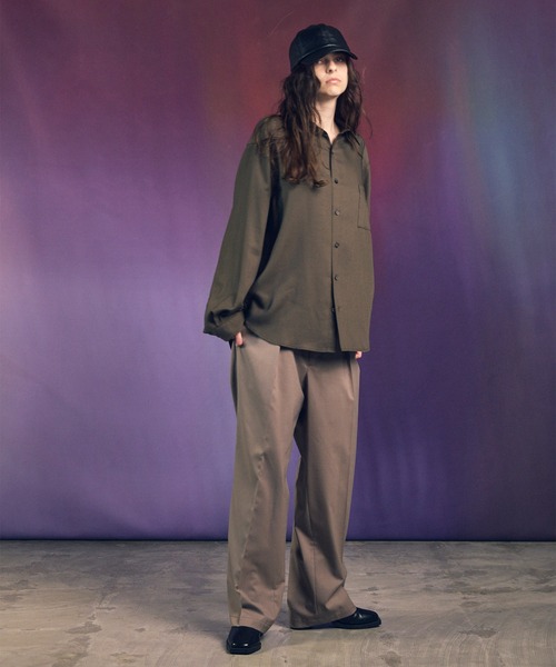 UNISEX》Wool Mix Prime Wide One-Tuck Wide Pants/ウール