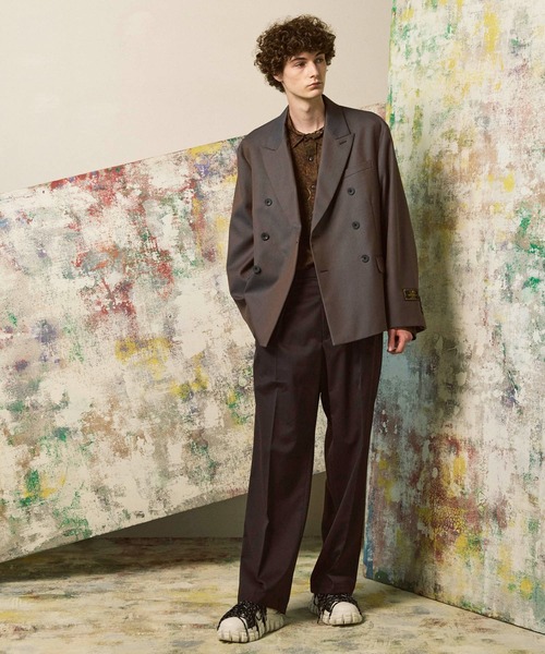 UNISEX》Wool Mix Prime Wide One-Tuck Wide Pants/ウール