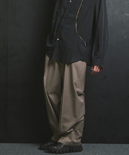 UNISEX》Wool Mix Prime Wide One-Tuck Wide Pants/ウールミックス