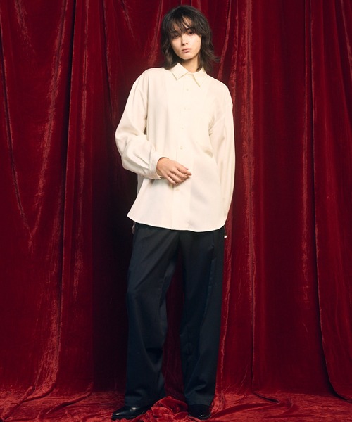 UNISEX》Wool Mix Prime Wide One-Tuck Wide Pants/ウールミックス
