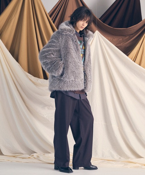 UNISEX》Wool Mix Prime Wide One-Tuck Wide Pants/ウールミックス