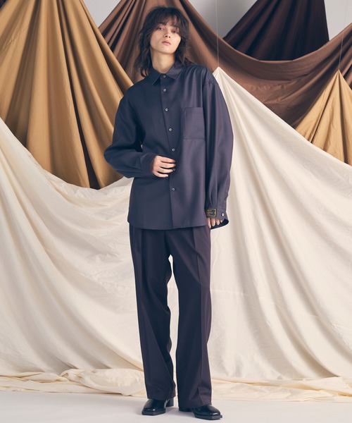 UNISEX》Wool Mix Prime Wide One-Tuck Wide Pants/ウールミックス