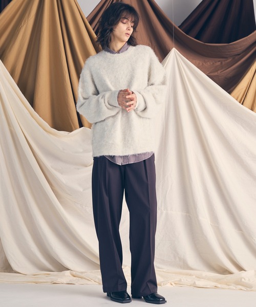 UNISEX》Wool Mix Prime Wide One-Tuck Wide Pants/ウールミックス